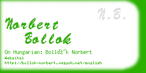 norbert bollok business card